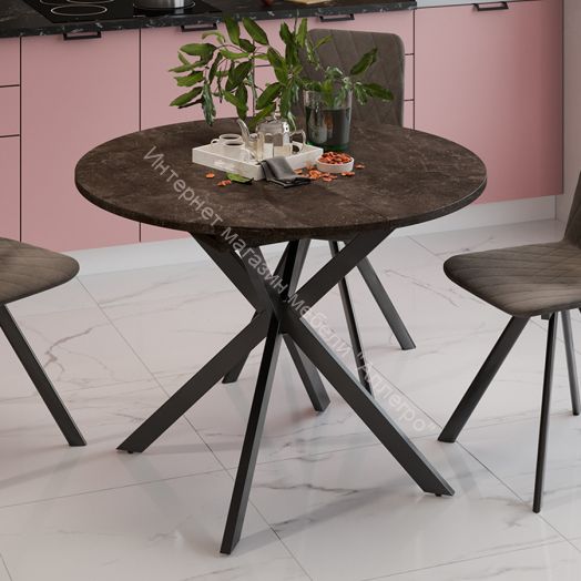 Стол обеденный раздвижной «Мэдисон» Тип 1 Черный муар, Ателье темный