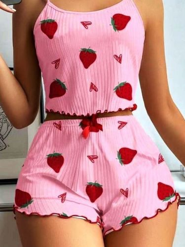 Комплект Топ+шорты  Zhenshihua 1521 (розовый клубника)