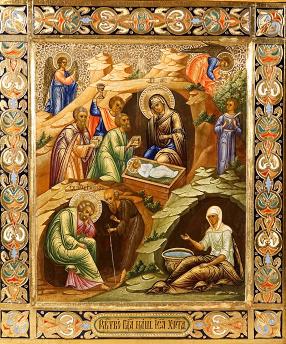 Рукописная икона Рождество Иоанна Предтечи на липовой доске (ктг9-22127)