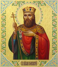 Рукописная икона Константин Великий Равноапостольный на липовой доске (ктг9-22139)