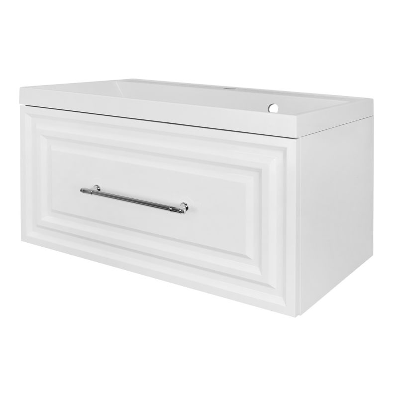 Комплект Тумба Azario LAURA 80/1 800х450х455 подвесная, с раковиной, белый глянцевый CS00096989