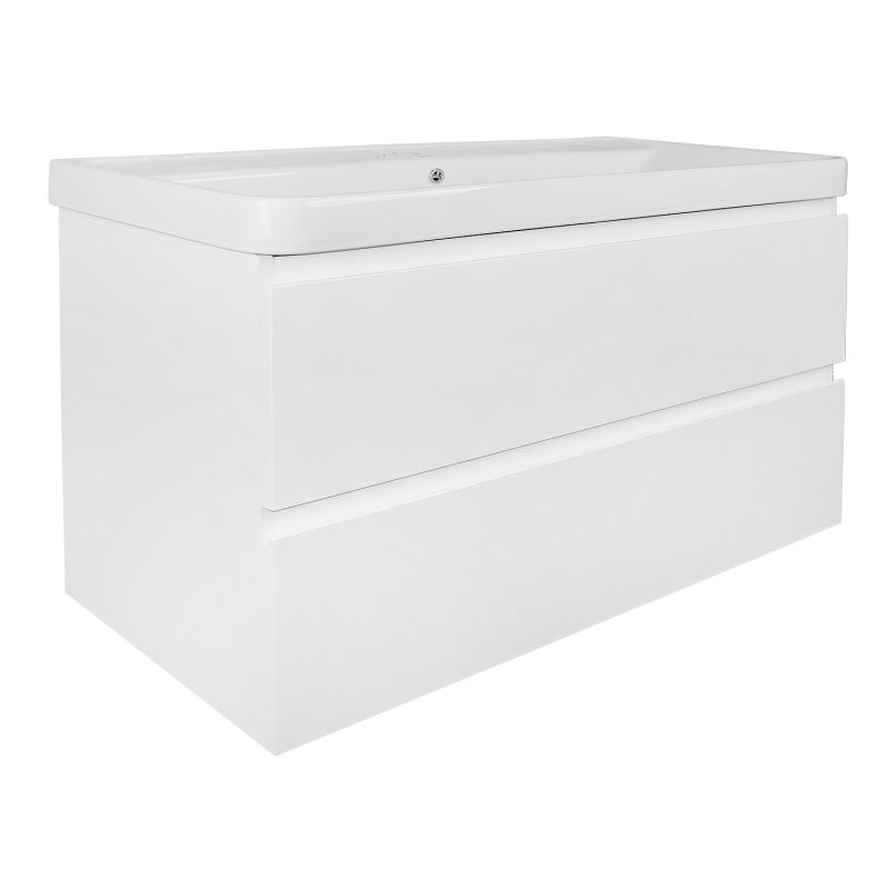 Комплект Тумба Azario Мила 100 1000х470х680 подвесная, с раковиной, белый CS00089921