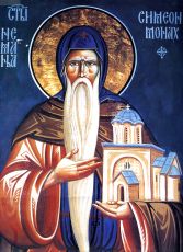 Икона Симеон Афонский (Печать на холсте на деревяной основе 2-3см)(20085)