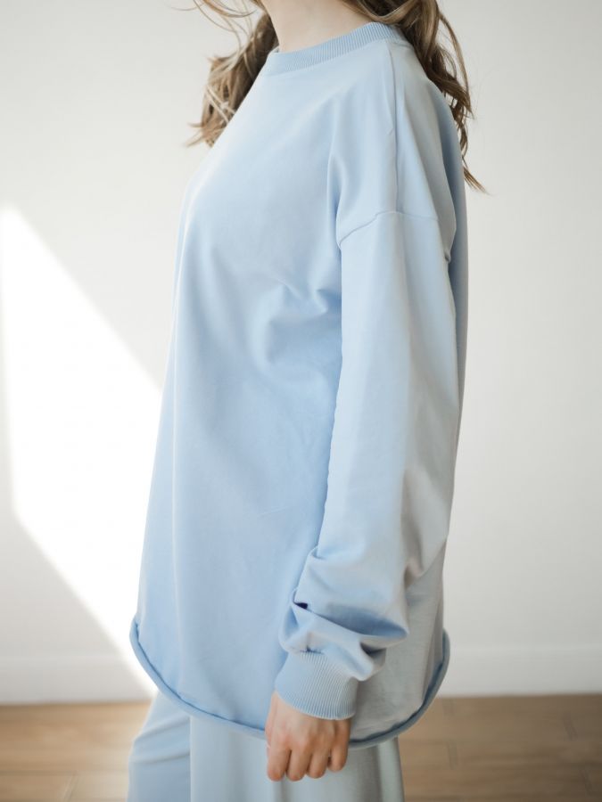 Кофта с длинным рукавом голубая
