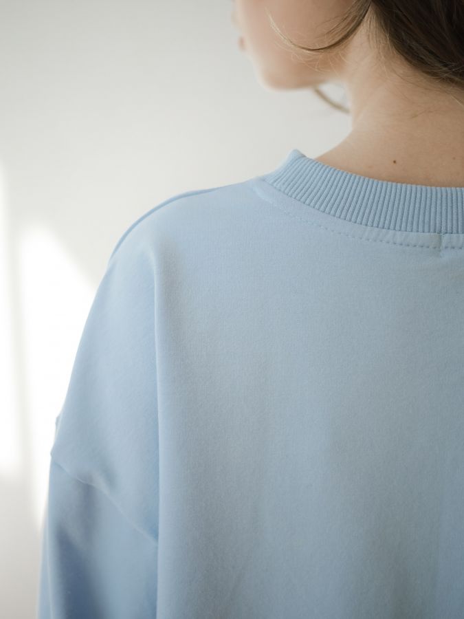 Кофта с длинным рукавом голубая