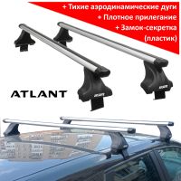 Багажник на крышу Toyota Raize (2019-...), Атлант, аэродинамические дуги Эконом, опора Е