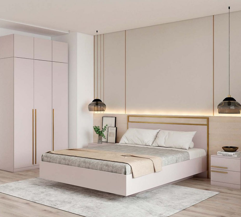 Спальный гарнитур Николь 1400 орт. с ПМ ПВК