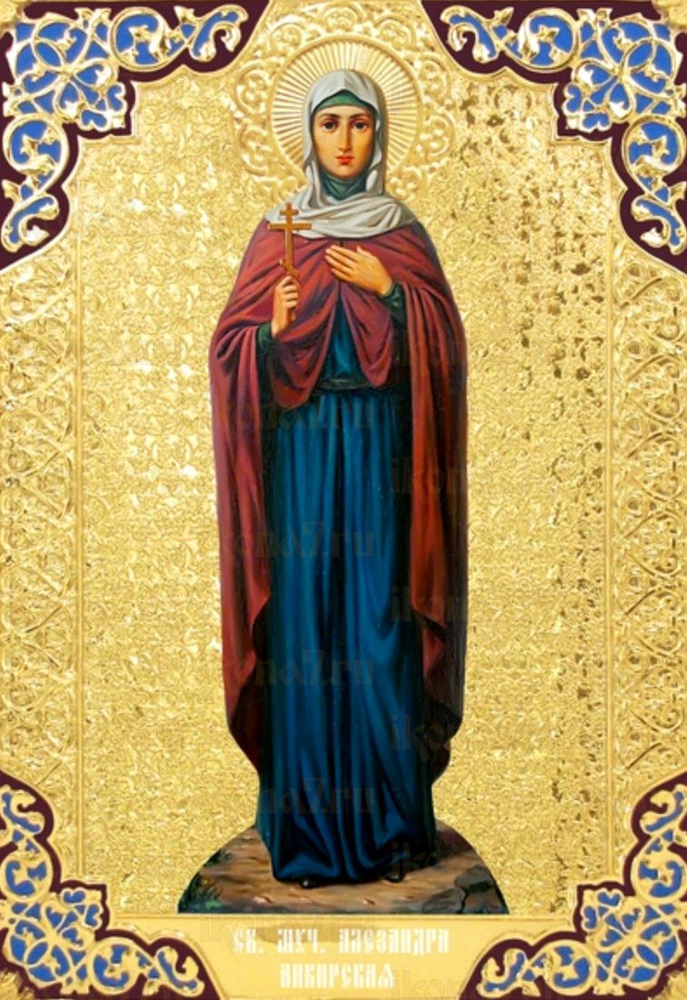 Рукописная икона Александра Анкирская на липовой доске (ктг9-22256)