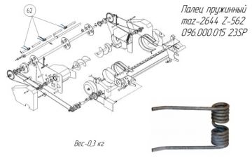 Палец пружинный maz-2644 Z-562 096.000.015 23SP