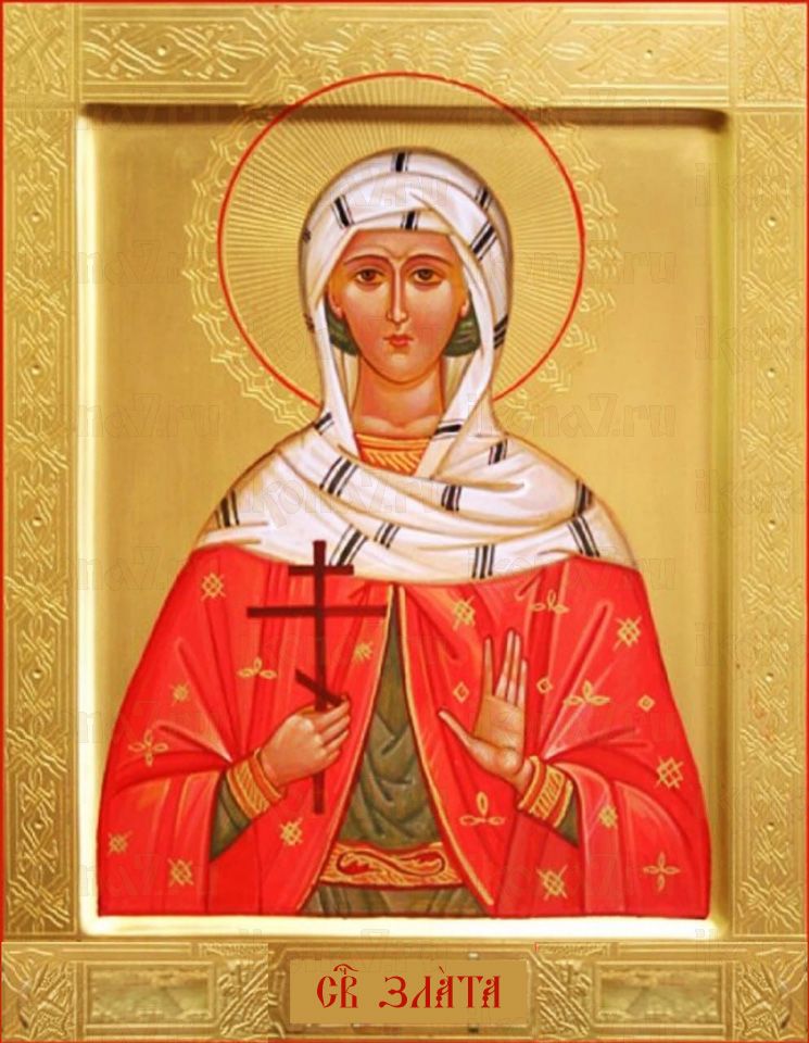 Рукописная икона Злата Могленская на липовой доске (ктг6-22366)