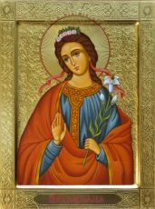 Рукописная икона Мирослава Константинопольская на липовой доске (ктг6-22373)