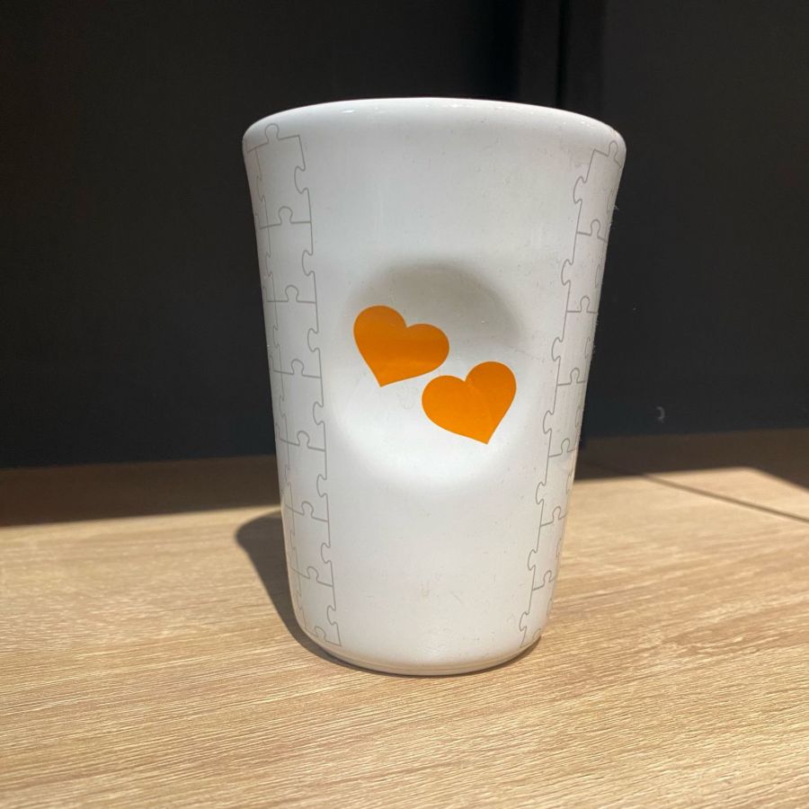 Чашка кофейная сердечки большая оранжевая 300 мл, Top Moka, Tazzina grande cuori