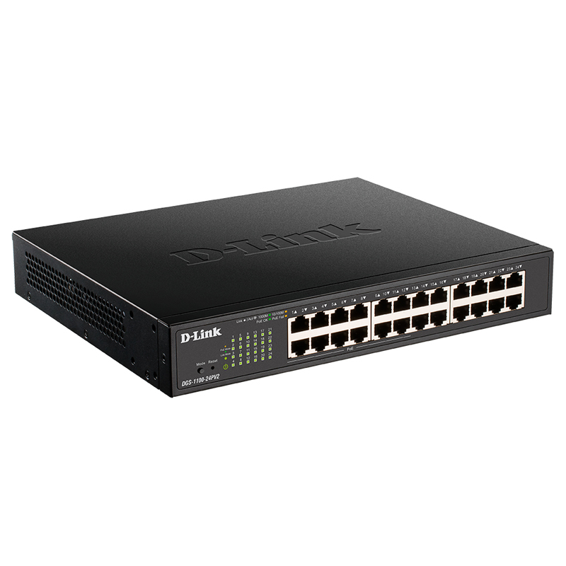 Коммутатор D-Link DGS-1100-24PV2 12-PoE Smart 24-ports, DGS-1100-24PV2/A3A