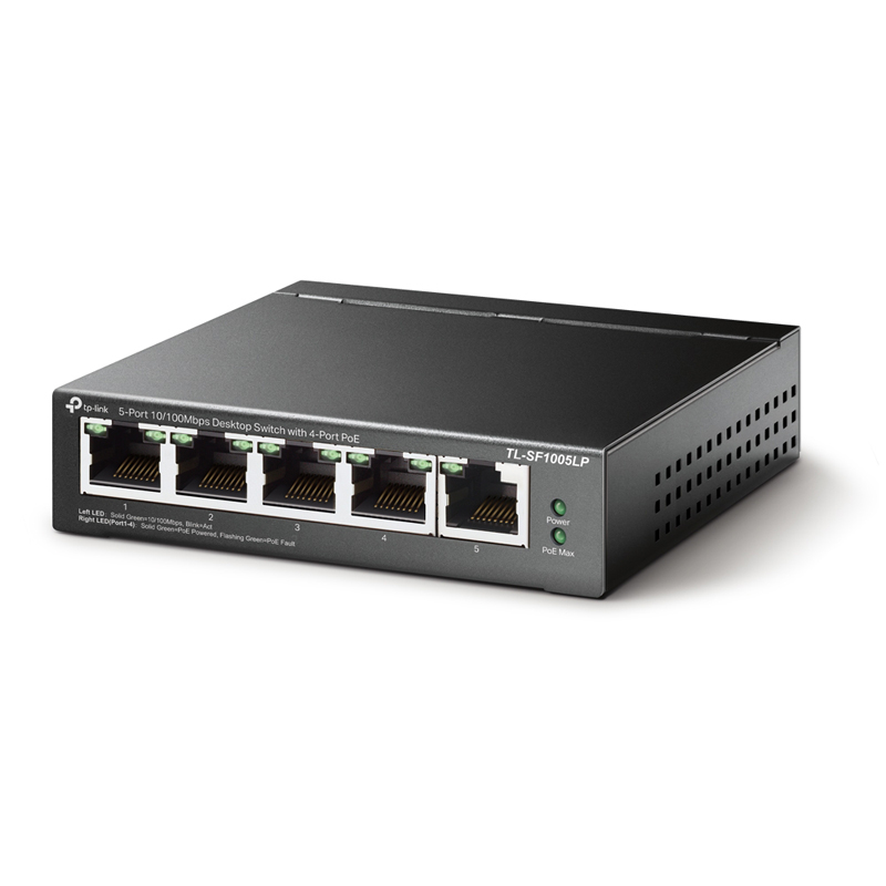 Коммутатор TP-Link SF1005LP 4-PoE Неуправляемый 5-ports, TL-SF1005LP