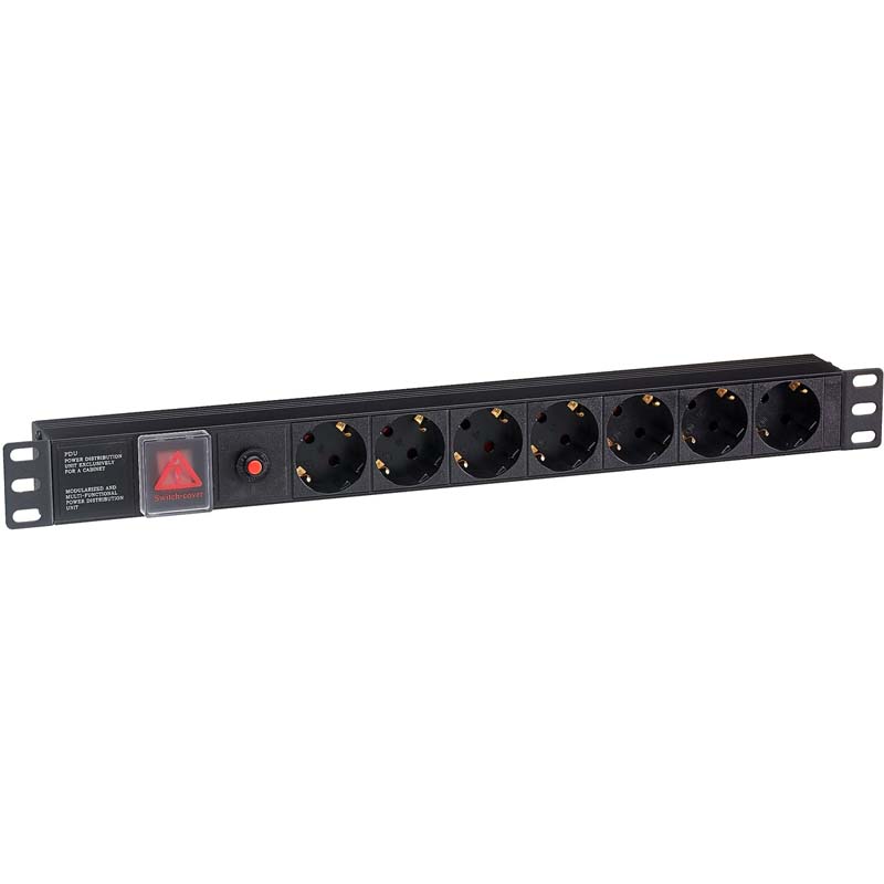 Блок розеток Exegate ServerPro PDU-19H702 Al-7S-C14-SW-O, 1U, EX280837RUS
