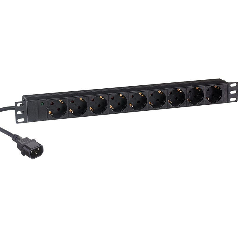 Блок розеток Exegate ServerPro PDU-19H906 Al-9S-C14-2.5, 1U, EX280852RUS