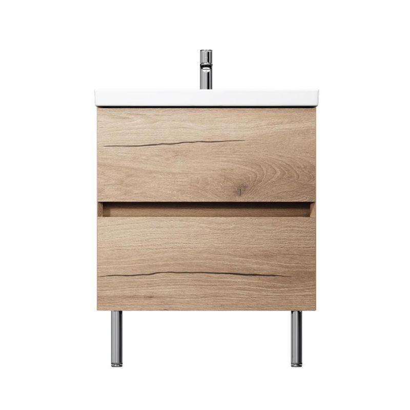 Тумба с раковиной AM.PM Above, напольная, 60 см, 2 ящика, дуб золотой M9X-FSX0602OF-WCC0600WG