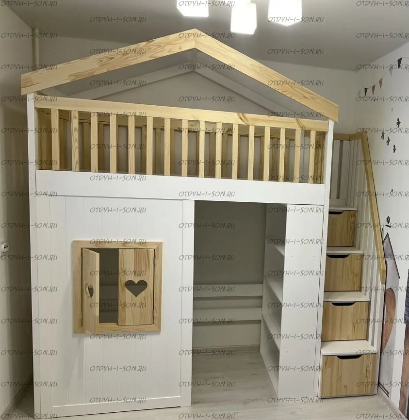 Кровать-чердак домик Roof