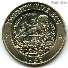 Великобритания 25 экю 1995 Уолтер Рэли
