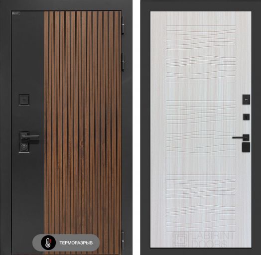 Входная дверь Лабиринт Айслаб - 06 Сандал белый с терморазрывом