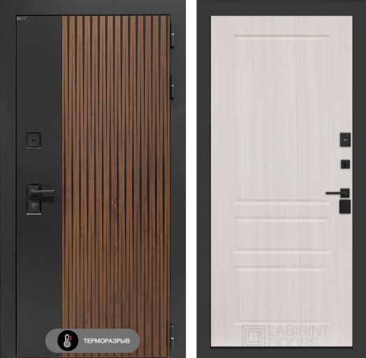 Входная дверь Лабиринт Айслаб - 03 Сандал белый с терморазрывом
