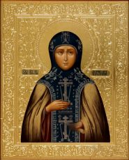 Рукописная икона Евстолия Константинопольская на липовой доске (22466)