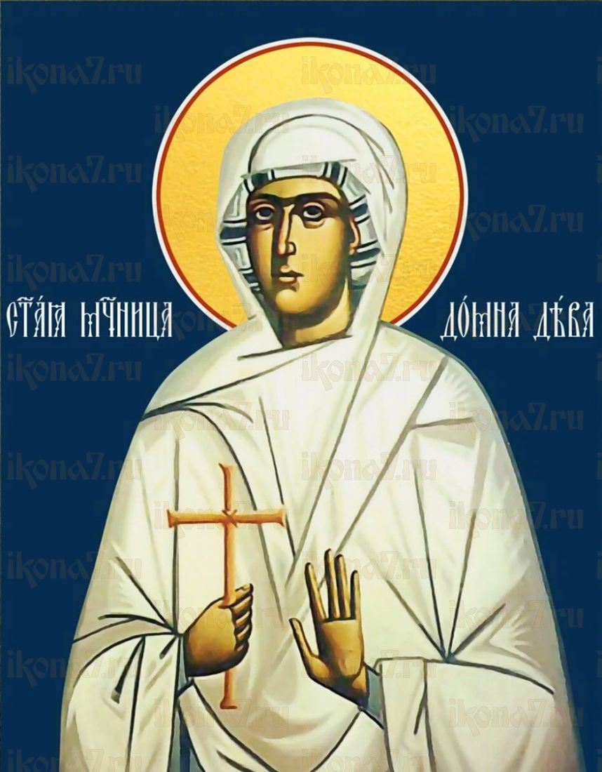 Домна Никомидийская икона рукописная на липовой доске (22477)
