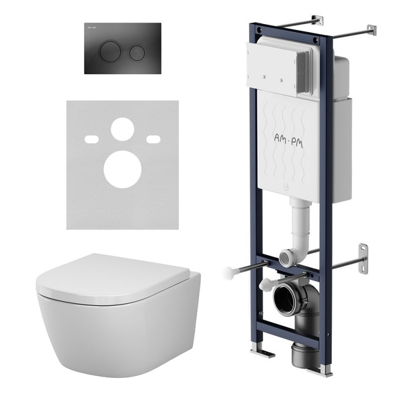 Комплект инсталляции AM.PM ErgoFit унитаз Libre, клавиша черная IS110338.601900