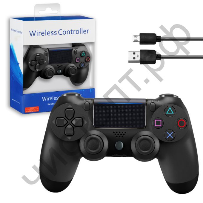 Джойстик для PS4 Dual Shock Wireless серый Беспроводной А (logo)