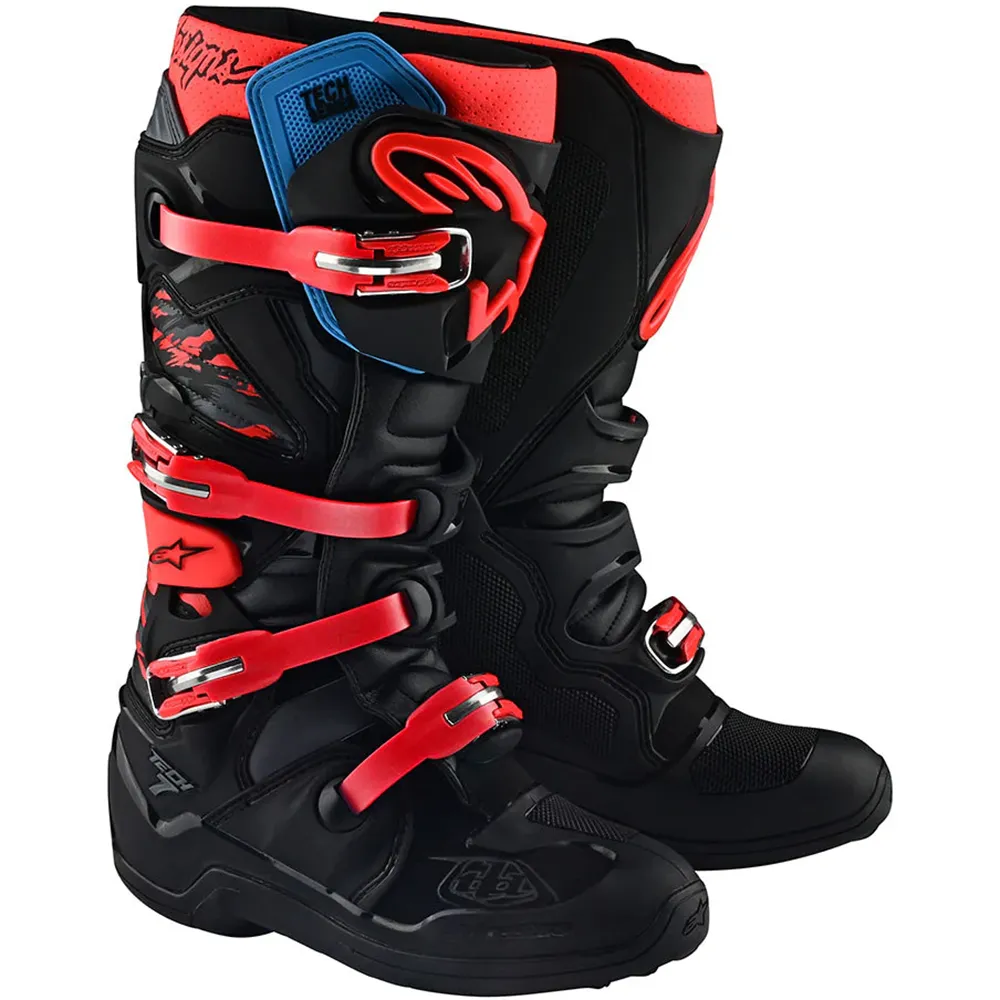 Alpinestars / Troy Lee Designs Tech 7 MX Black/Rocket мотоботы для мотокросса