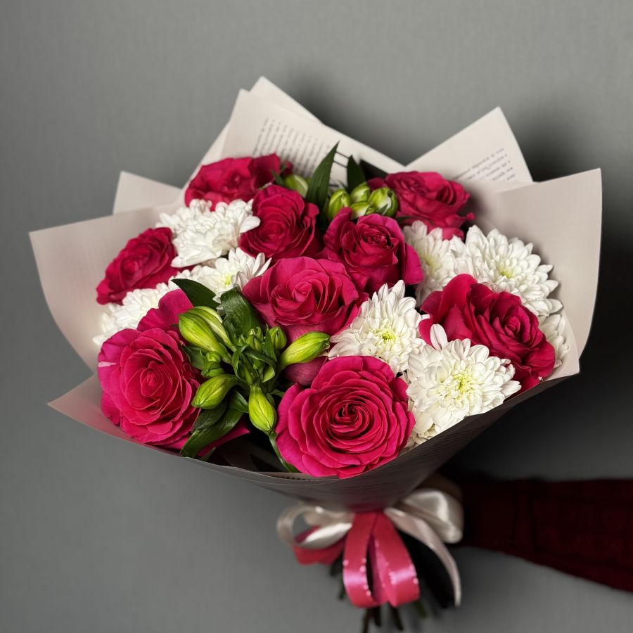 Букет с розами Пинк Флоид