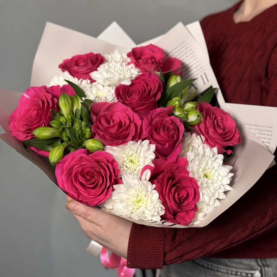 Букет с розами Пинк Флоид