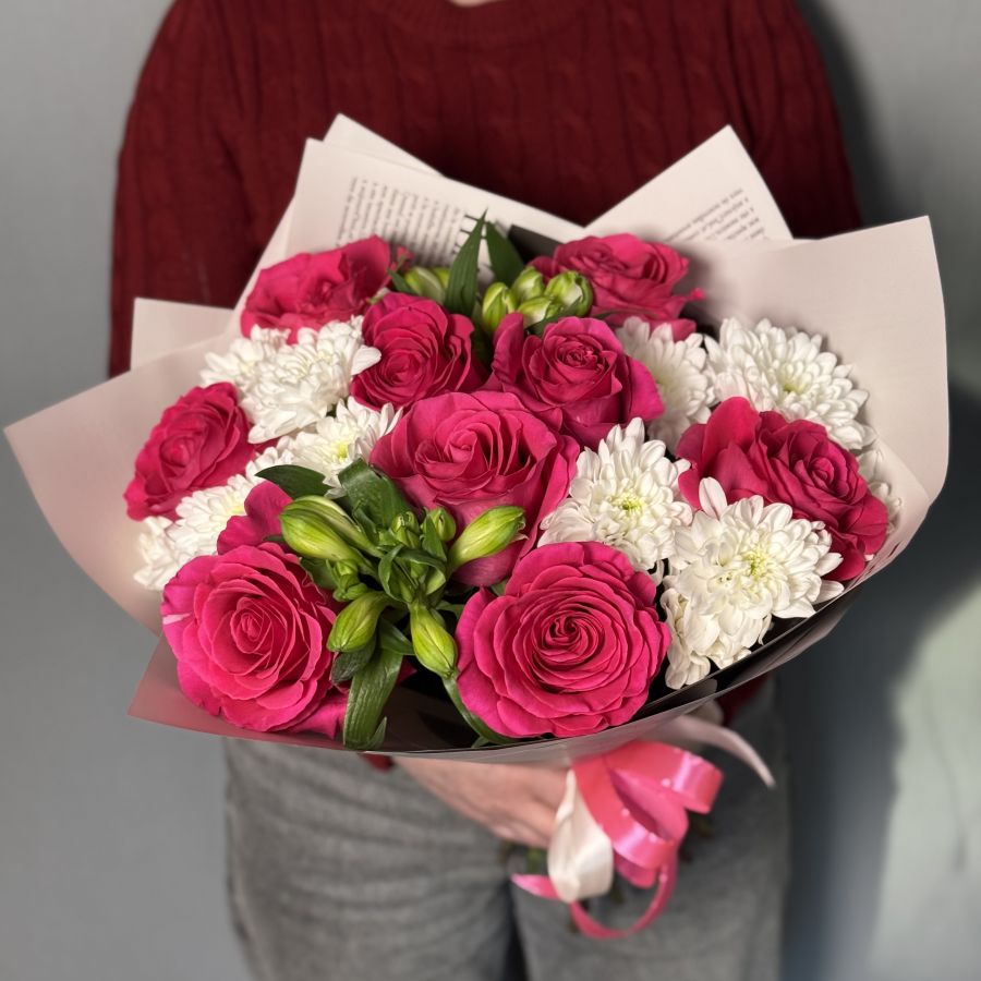 Букет с розами Пинк Флоид