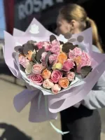 Букет из Кении 51 шт  40 см с эвкалиптом