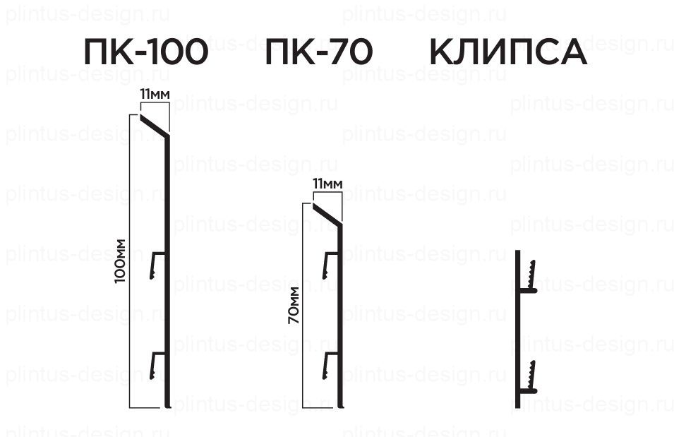 ПК-100 алюминиевый плинтус