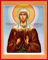 Клавдия Анкирская рукописная Икона на липовой доске (22541)