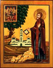 Адриан Пошехонский рукописная Икона на липовой доске (22546)