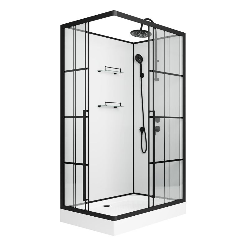 Душевая кабина Niagara Standart ST120/80/15QR/KL/BKT низкий поддон, прямоугольная, без крыши 120x80