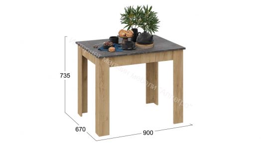 Стол обеденный «Промо» тип 1 - 011.000.000 Дуб Крафт золотой, Ателье темное