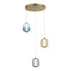 SL1193.303.03 Светильник подвесной ST-Luce Латунь/Янтарный,Дымчатый,Голубой LED 3*11,2W 3000K.