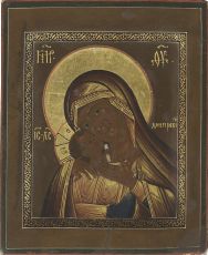 Днепрская икона Божией Матери рукописная на липовой доске (24010)