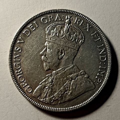 50 центов 1917 Канада UNC Великобритания Редкий год
