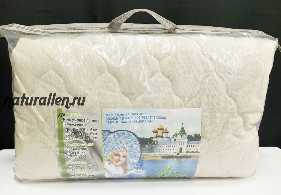 Одеяло льняное летнее натурального серого цвета