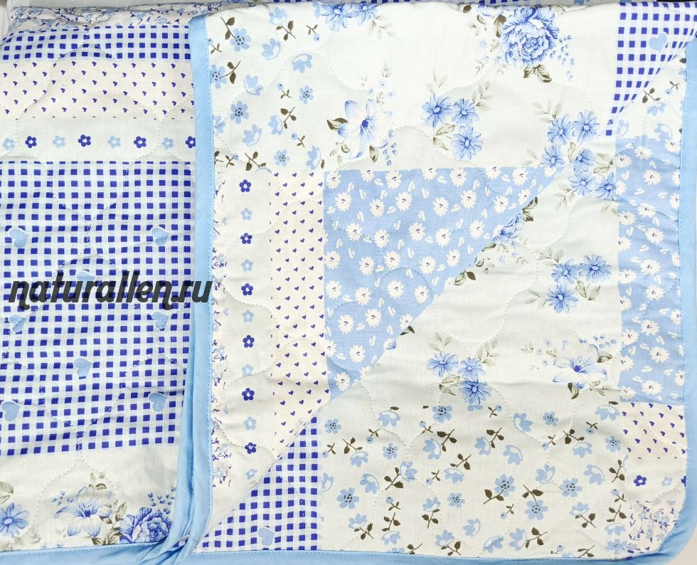 Одеяло облегченное Пэчворк синий