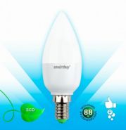 Лампа светодиодная С37-9,5W-3000K-E14, SMARTBUY