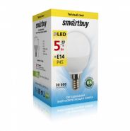 Лампа светодиодная шар P45-5W-3000K-E14, SMARTBUY