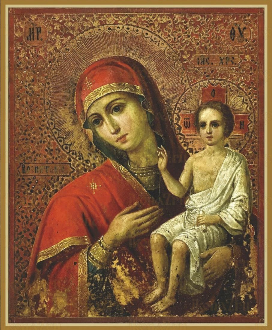 Кипрская икона Божией Матери рукописная на липовой доске (24039)