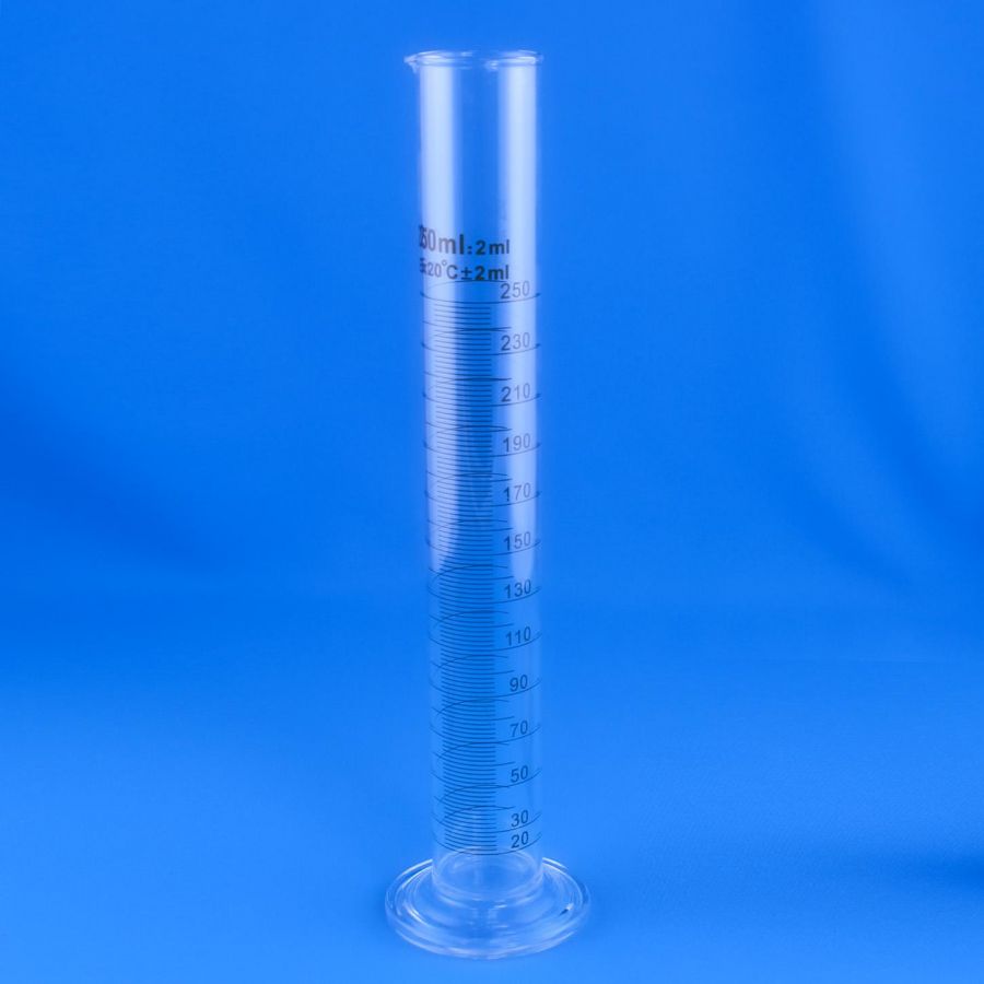 Цилиндр мерный Labdevices 1-250-2, 250 мл, стекло Boro 3.3, со стеклянным основанием, с носиком, градуированный