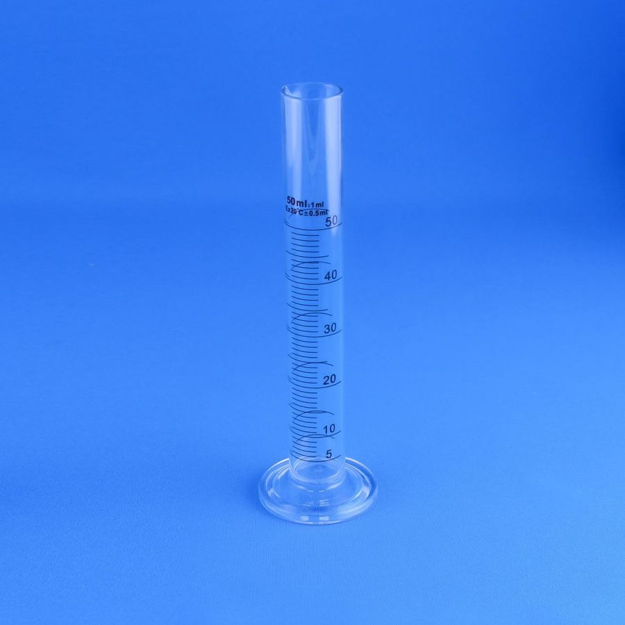 Цилиндр мерный Labdevices 1-50-2, 50 мл, стекло Boro 3.3, со стеклянным основанием, с носиком, градуированный
