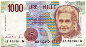 Италия 1000 лир 1990 LF